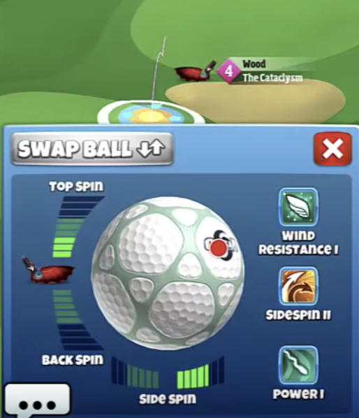 use sidespin in golf clash