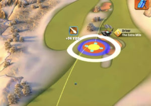 golf clash christmas tournament hole 6 grünberg slopes shot 1