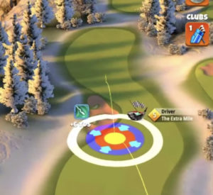 golf clash christmas tournament hole 9 grünberg slopes shot 1