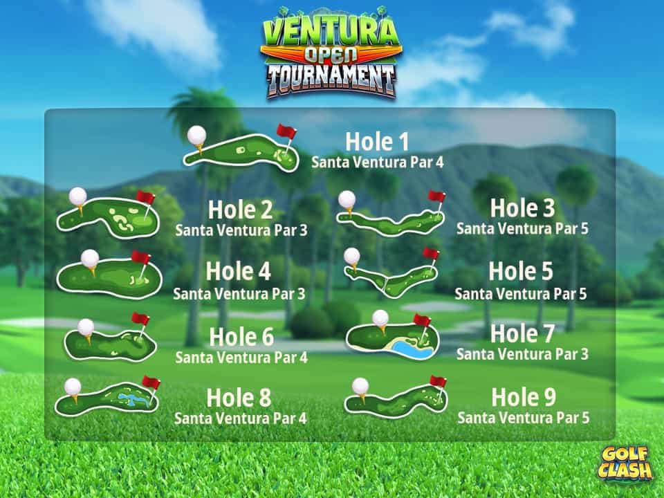 golf clash ventura open tournament all holes