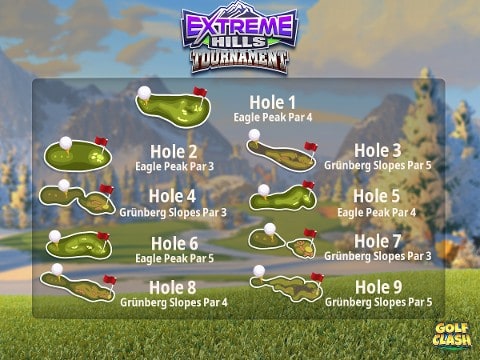 golf clash extreme hills tournament courses