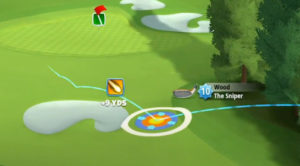 golf clash highlands tournament text guides greenoch point hole 6 second shot